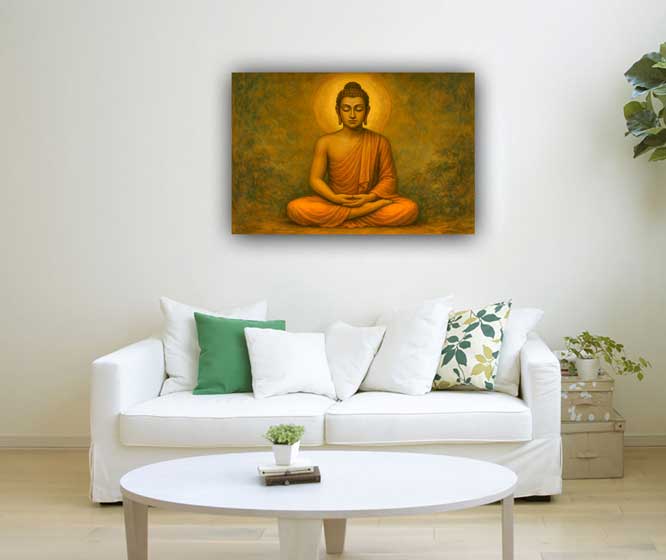 Buddha Canvas Painting for Peace and Clarity in Northeast