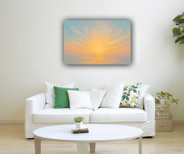 Abstract Rising Sun Painting for New Energy