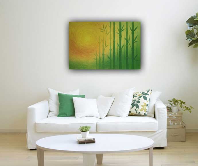 Canvas Paintings of Bamboo Forest for East Wall
