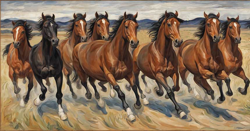 Feng Shui Horses Painting