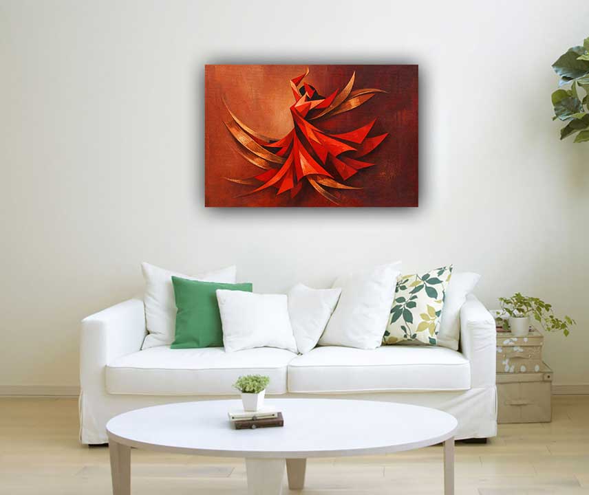 Abstract Flamenco Flow Wall Art Symbol of Energy, Movement and Passion