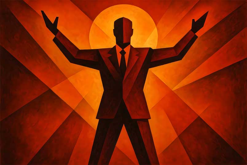 Abstract Fiery Leadership Wall Art Symbol of Power, Confidence and Vision