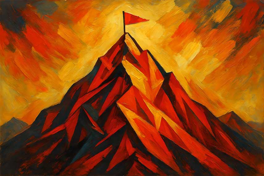Red Victory Flag Wall Art Symbol of Passionate Leadership and Triumph