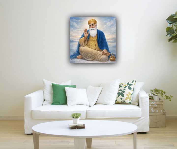 Guru Nanak Dev Ji Wall Art for Devotion & Divine Wisdom Vastu Painting