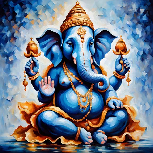 God Ganesh Painting for Intellect,knowledge and  Positive Energy