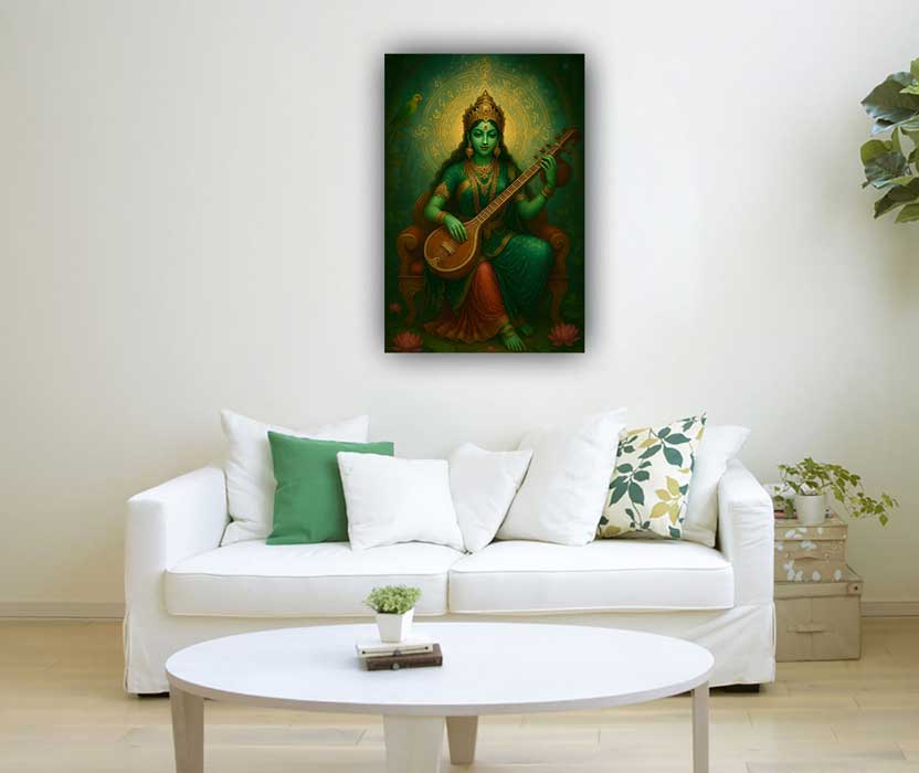 Goddess Matangi Painting Divine Art of Wisdom & Creativity