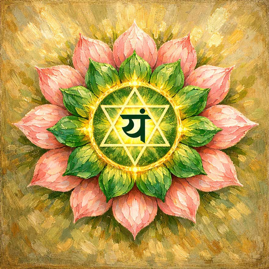 Wall Art Vastu Heart Chakra (Anahata Chakra) Painting for Love, Compassion & Emotional Balance