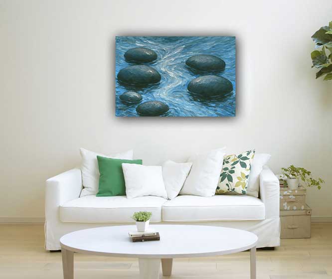 Wall Art – Calm River Painting for Mental Healing in Northeast Vastu