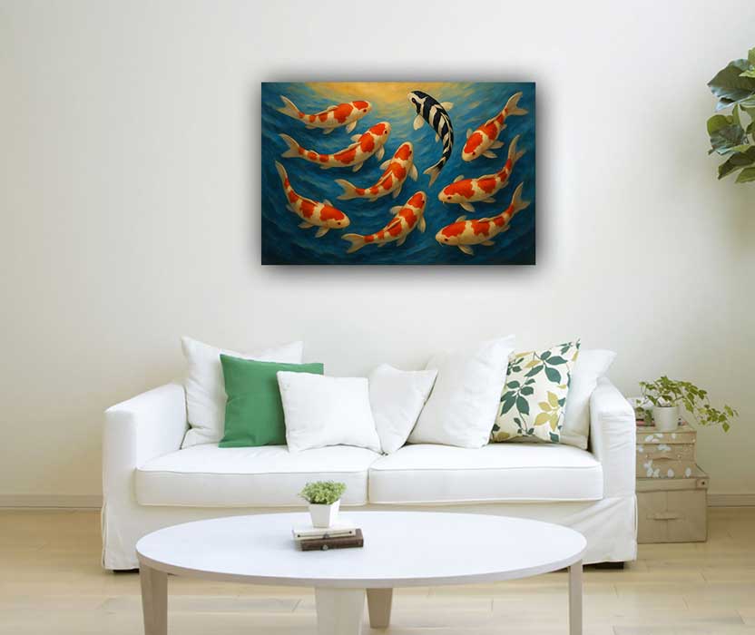 Elegant Koi Fish Painting as Symbol of Wealth