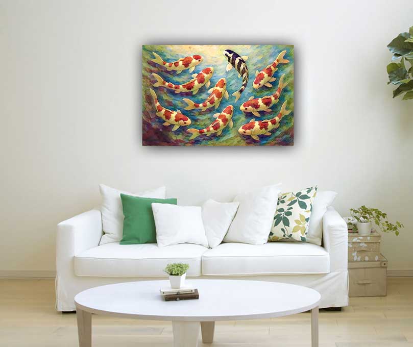 Elegant Koi Fish Painting as Symbol of Wealth