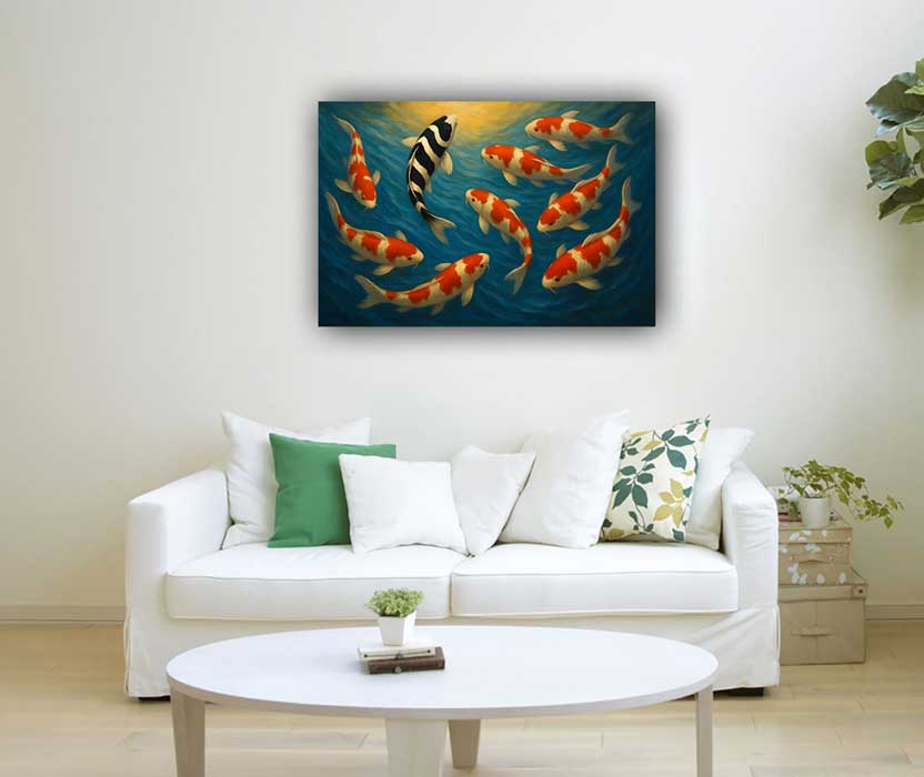 Modern Koi Fish Artwork Ideal for North