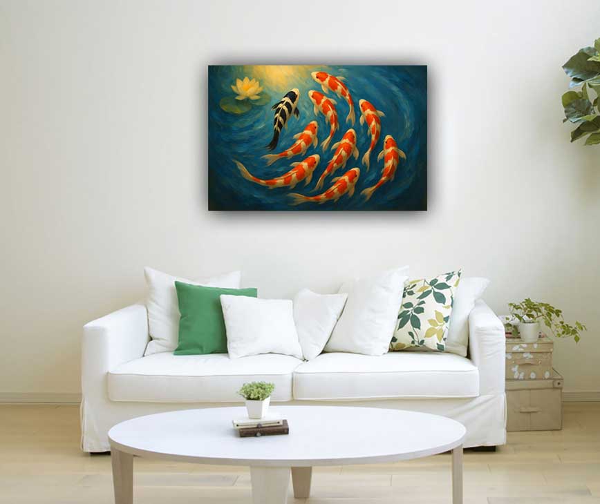 Koi Fish Canvas Art for Offices and Apartments