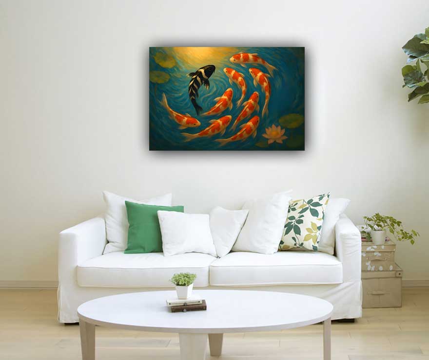 Koi Fish Wall Art for Offices Vastu Approved