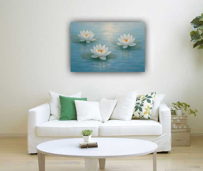 Lake with Lillies Wall Art for Purity & Divine Awakening