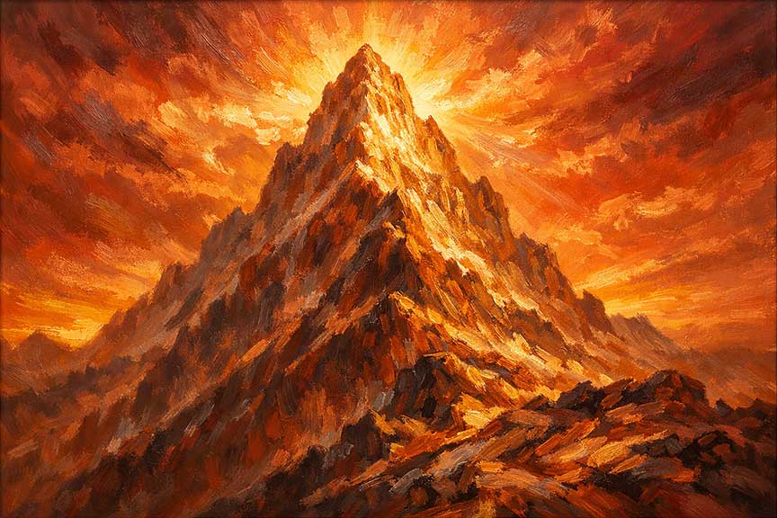 Wall Art Mountain of Success Canvas Painting for Fame 