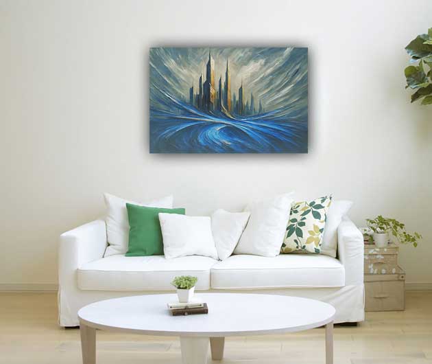 Cityscape Modern Canvas Prints For Progress in North Direction
