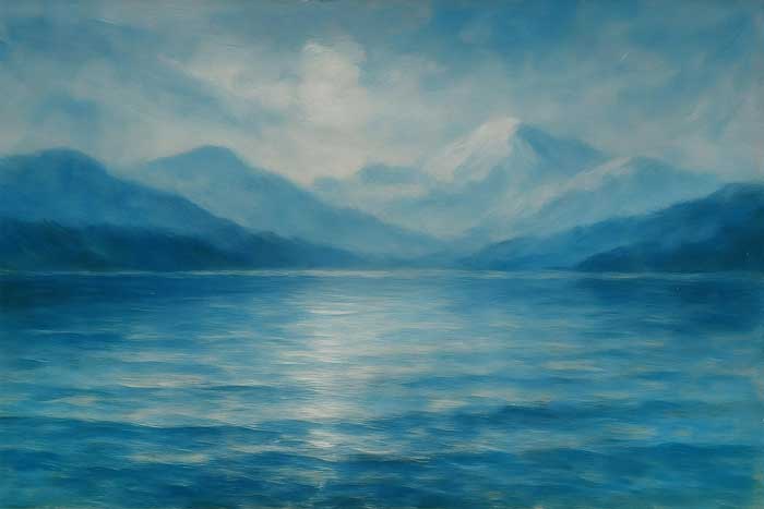 Vastu Painting of Flowing River for Prosperity and Growth in North