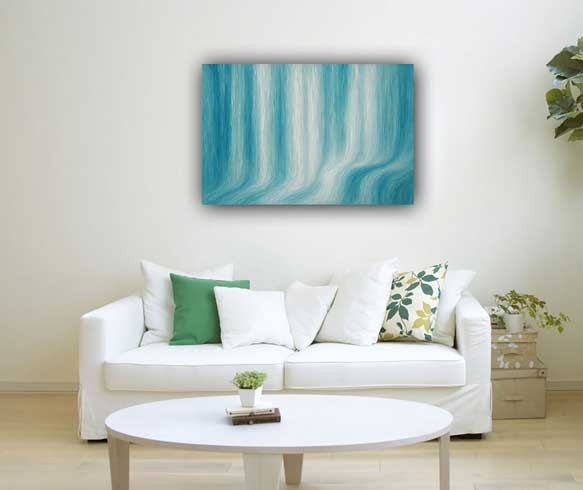Wall Art Abstract Waterfall Painting for Prosperity and Career Growth