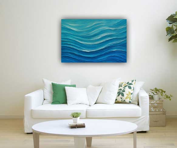 Canvas Paintings Abstract Waves for Vastu Prosperity