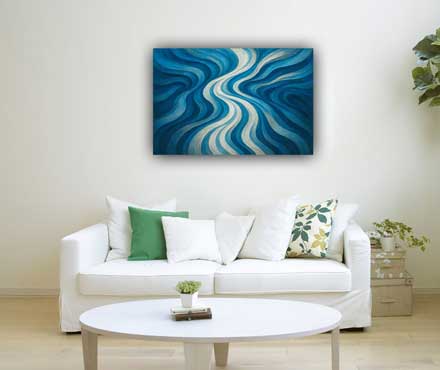 Abstract River Flow Painting for Positive North Energy