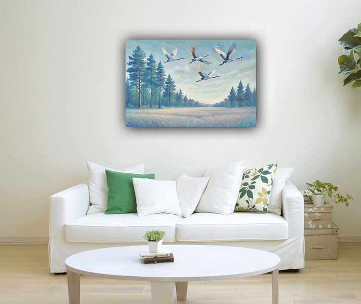 Wall Art of Flying Birds on Premium Canvas