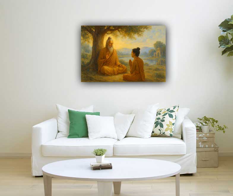 Guru’s Wisdom Canvas Painting in Northwest for Guidance, Support & Mentorship