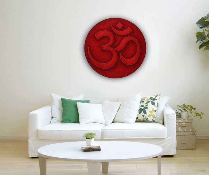 OM Red Round Painting for South