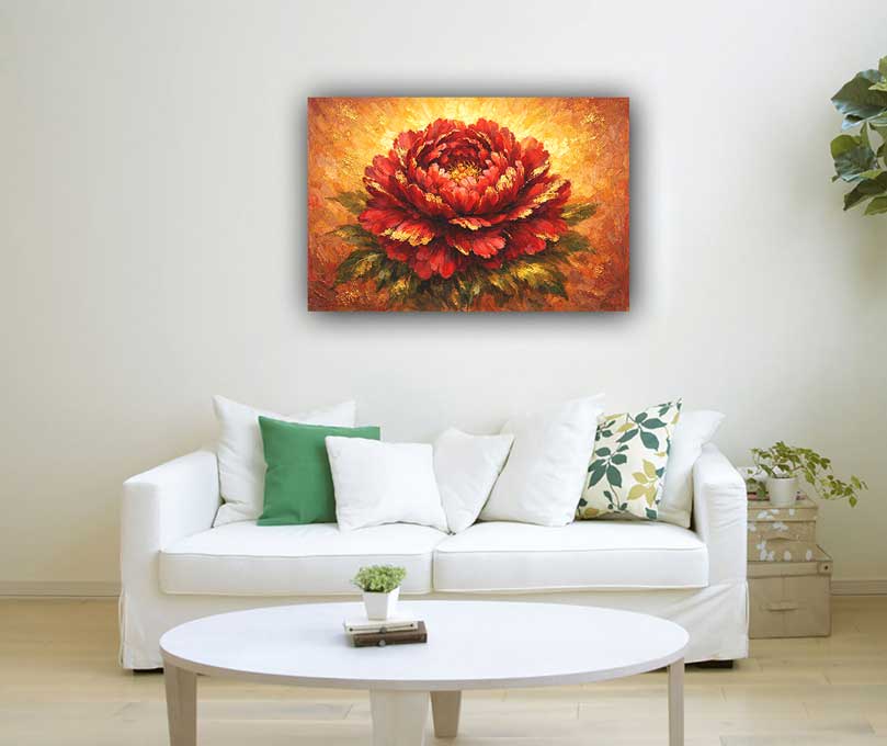 Peony of Prosperity Wall Art Flower Symbol of Wealth, Luxury and Fortune