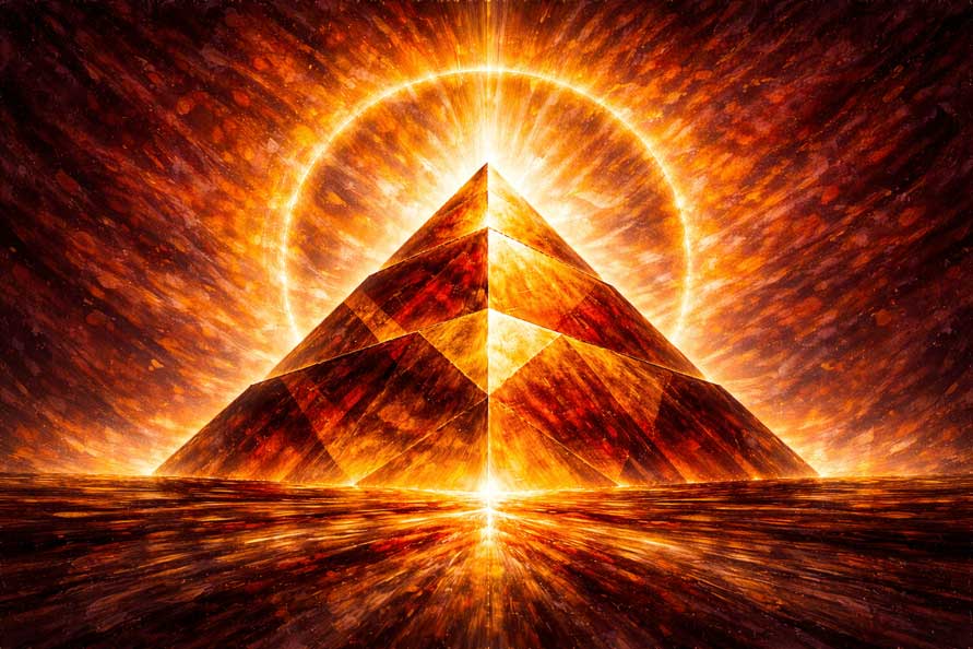 Wall Art Pyramid of Power Canvas Painting for Stability and Leadership