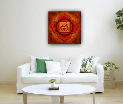Canvas Wall Art Root Chakra Print (Muladhara)for Stability, grounding in Southwest (SW