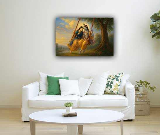 Radha Krishna Swing painting