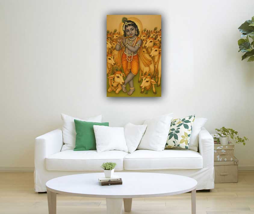 Krishna Cow Painting