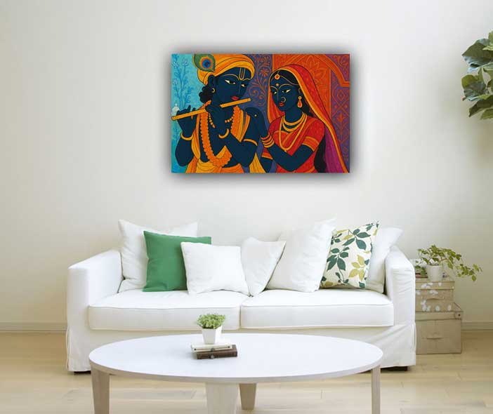 Modern Art Radha Krishna Painting