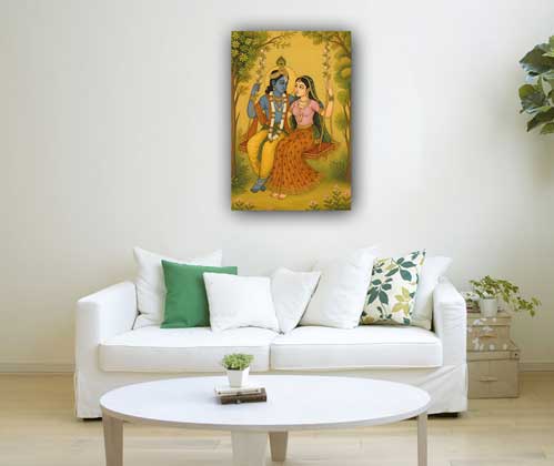 Radha Krishna on Swing Painting
