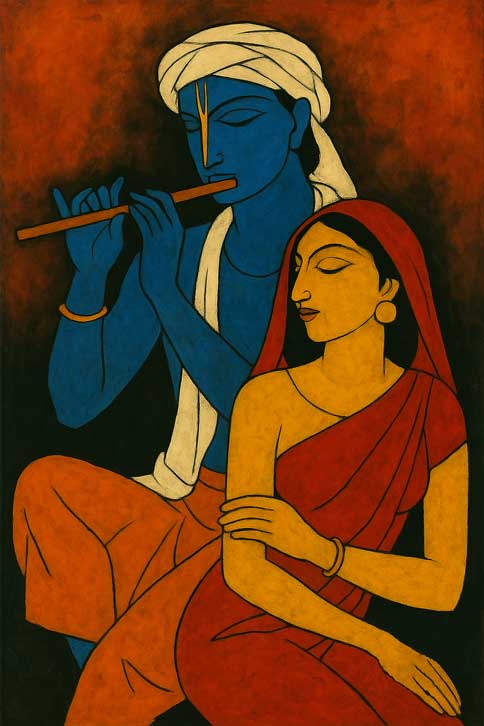 Abstract Radha Krishna Art