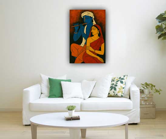 Abstract Radha Krishna Art