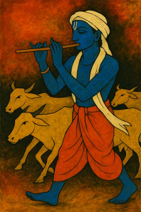 Abstract Krishna Art