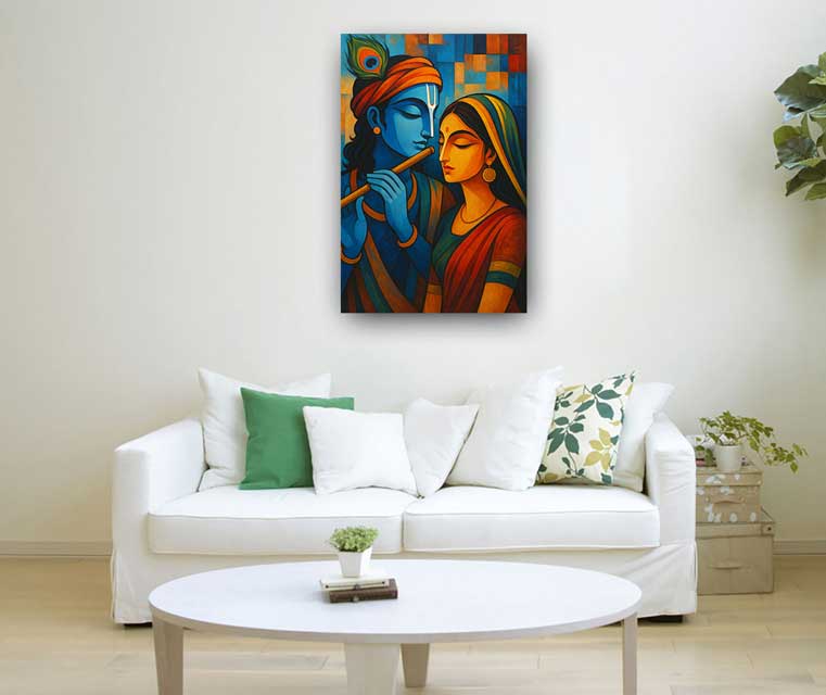 Modern Radha Krishna Painting