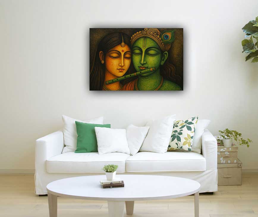Radha Krishna Abstract Painting