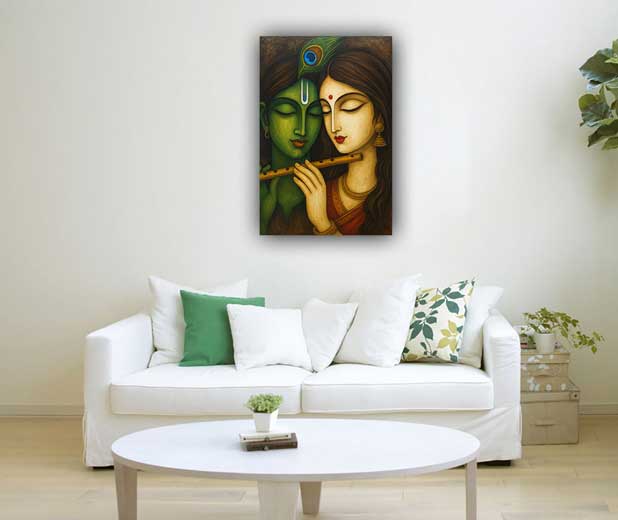 Abstract Painting Radha Krishna