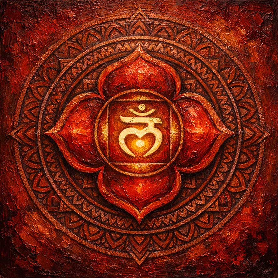Wall Art Vastu Root Chakra (Muladhara)Painting for Stability, Safety & Grounded Energy