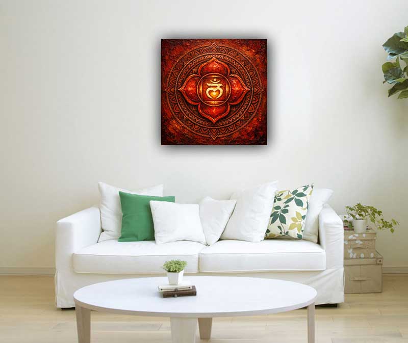 Wall Art Vastu Root Chakra (Muladhara)Painting for Stability, Safety & Grounded Energy
