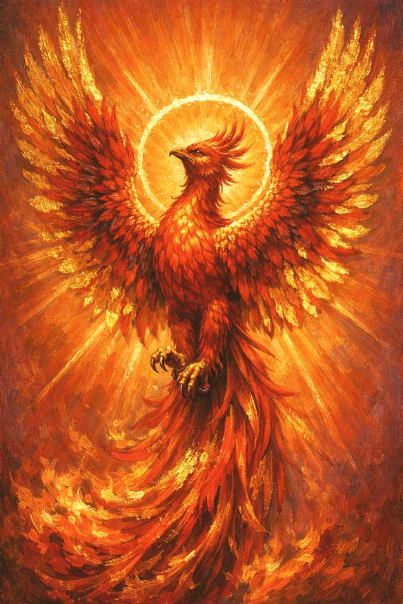 Wall Art Rising Phoenix Canvas Painting for Transformation and Success