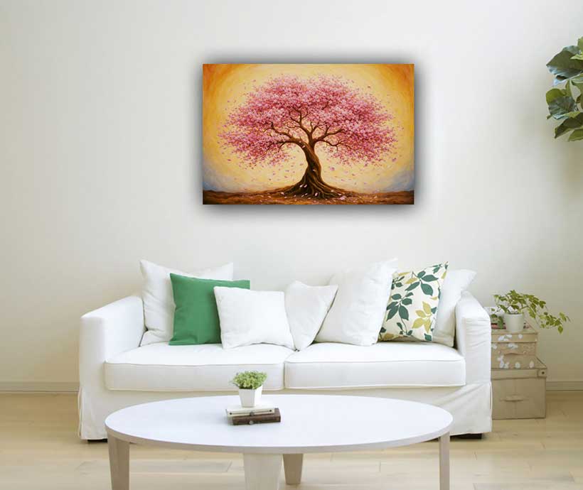 Spring Blossom Wall Art Canvas Painting for Joy and Fresh Energy