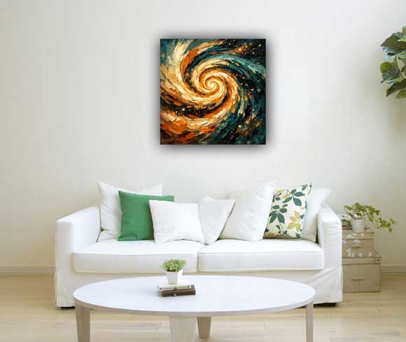 Abstract Painting of Spiral Galaxy for Cosmic Creativity and Expansion