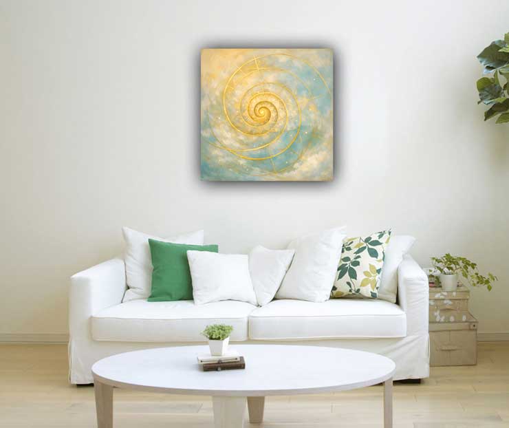 Golden Sacred Spiral Wall Art for Clarity & Higher Wisdom