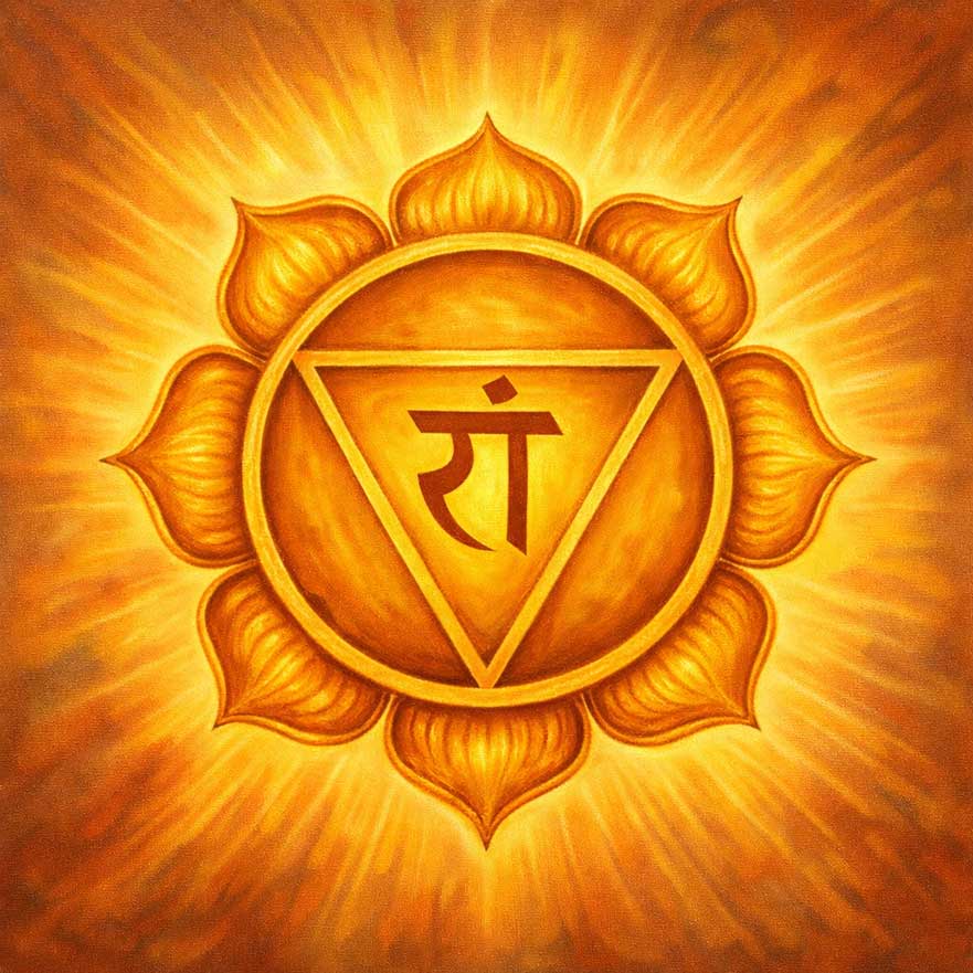 Wall Art Solar Plexus Chakra Canvas Painting for Confidence and Inner Power