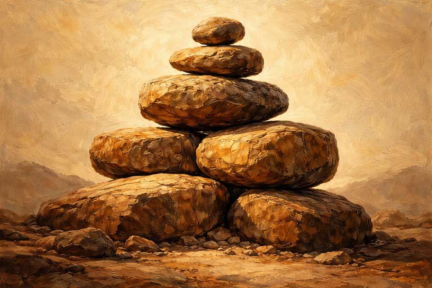 Wall Art Solid Rock Formation Painting for Unwavering Strength, Stability & Endurance