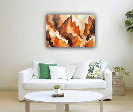 Southwest Mountain Abstract Painting on Canvas Energetic Harmony & Elegance