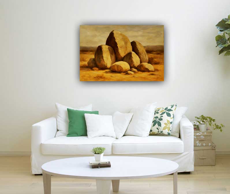 Stone Fortress Wall Canvas Painting Modern Vastu Wall Art for Home